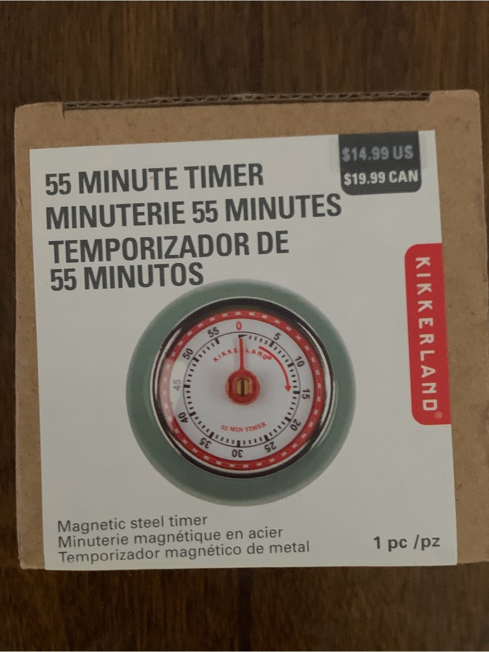 Kikkerland Magnetic 55-Minute Timer in Green and Red Accents